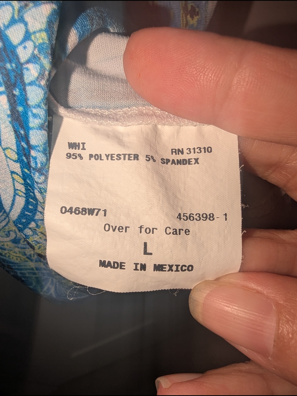 AB Studio Blue Patterned Ruffle Sleeve Women's Top - Picture 4 of 4